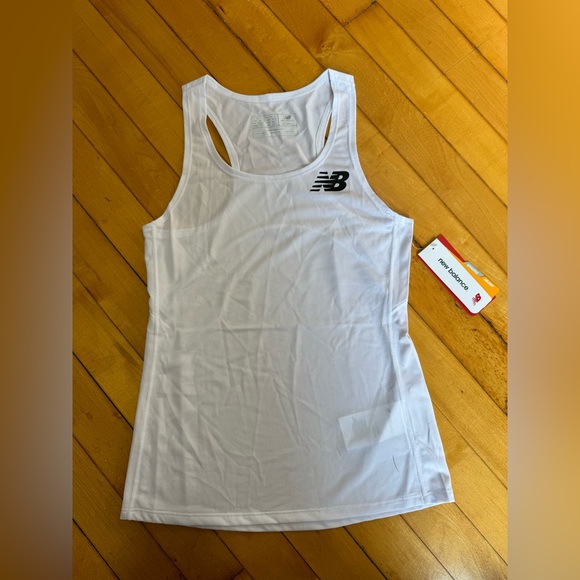 New - new balance running singlet tank white sheer Racerback - Picture 2 of 4